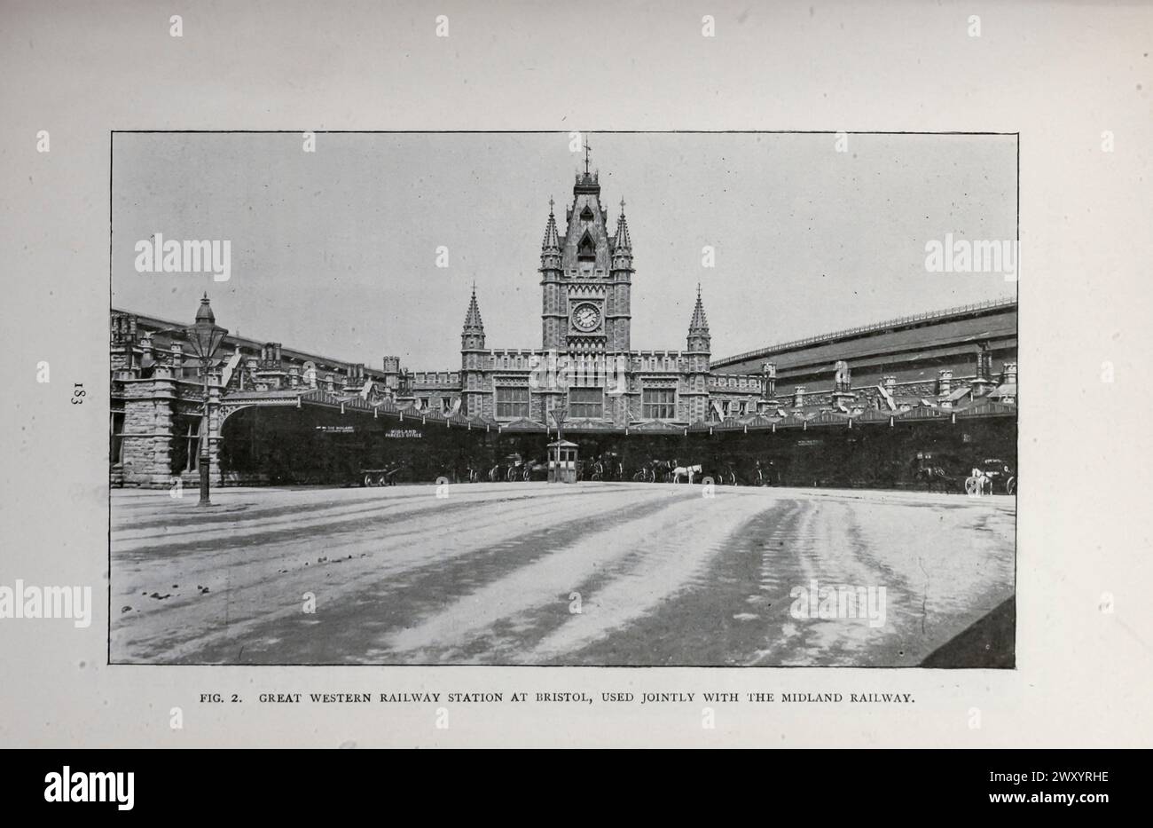 Great Western Railway station at Bristol, used jointly with the Midland Railway from the Article GREAT RAILWAY STATIONS OF ENGLAND. By Thomas Cargill. from The Engineering Magazine Devoted to Industrial Progress Volume XVI October 1898 - March 1899 The Engineering Magazine Co Stock Photo