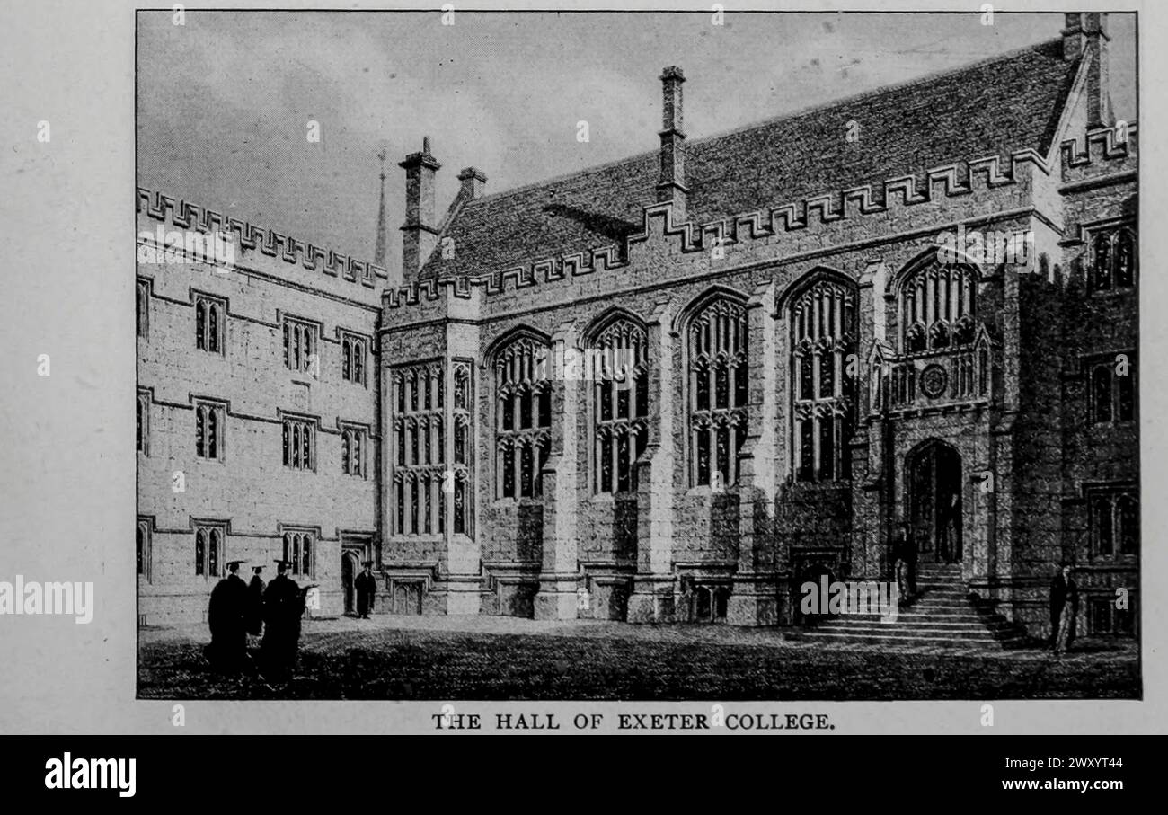 THE HALL OF EXETER COLLEGE from the Article THE BUILDINGS OF OXFORD, FROM AN ENGINEER'S POINT OF VIEW. By J. W. Parry.  from The Engineering Magazine Devoted to Industrial Progress Volume XVI October 1898 - March 1899 The Engineering Magazine Co Stock Photo