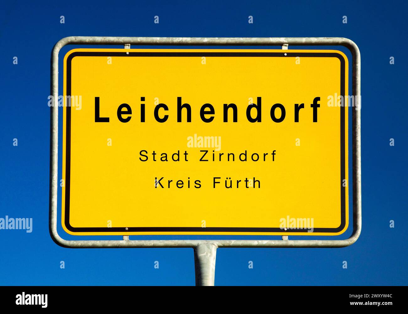 Leichendorf town sign, Germany, Bavaria, Fuerth, Zirndorf Stock Photo