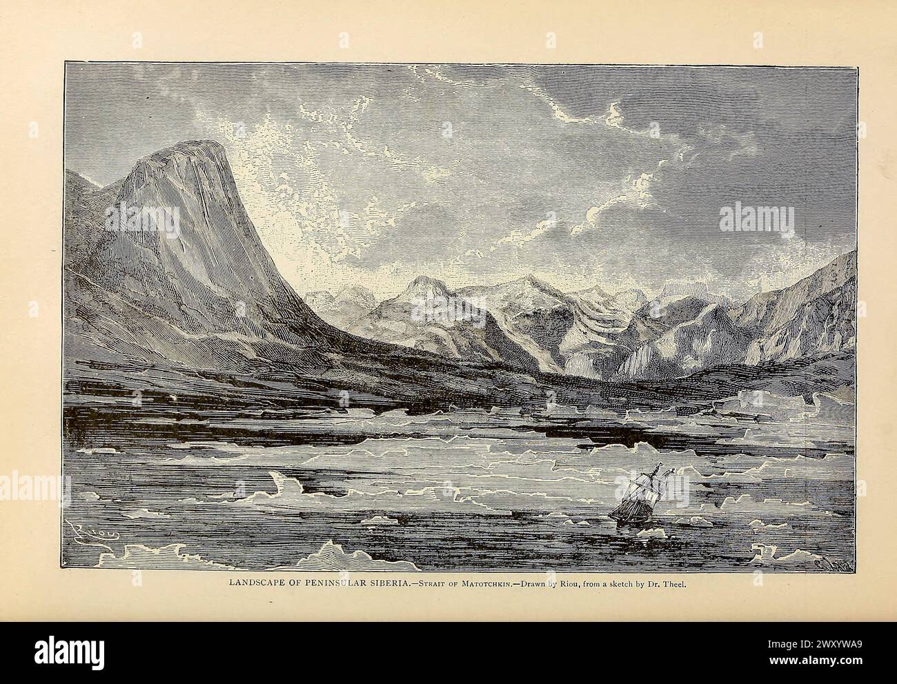 Landscape of Peninsular Siberia from Cyclopedia universal history : embracing the most complete and recent presentation of the subject in two principal parts or divisions of more than six thousand pages by John Clark Ridpath, 1840-1900 Publication date 1895 Publisher Boston : Balch Bros. Volume 7 History of Man Stock Photo