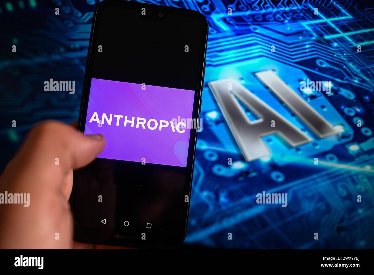 Poland. 03rd Apr, 2024. In this photo illustration a Anthropic logo is