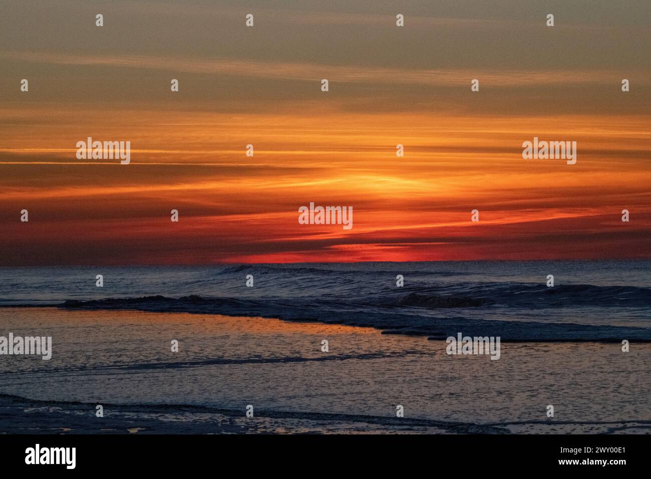 Sunset at the North Sea Stock Photo - Alamy