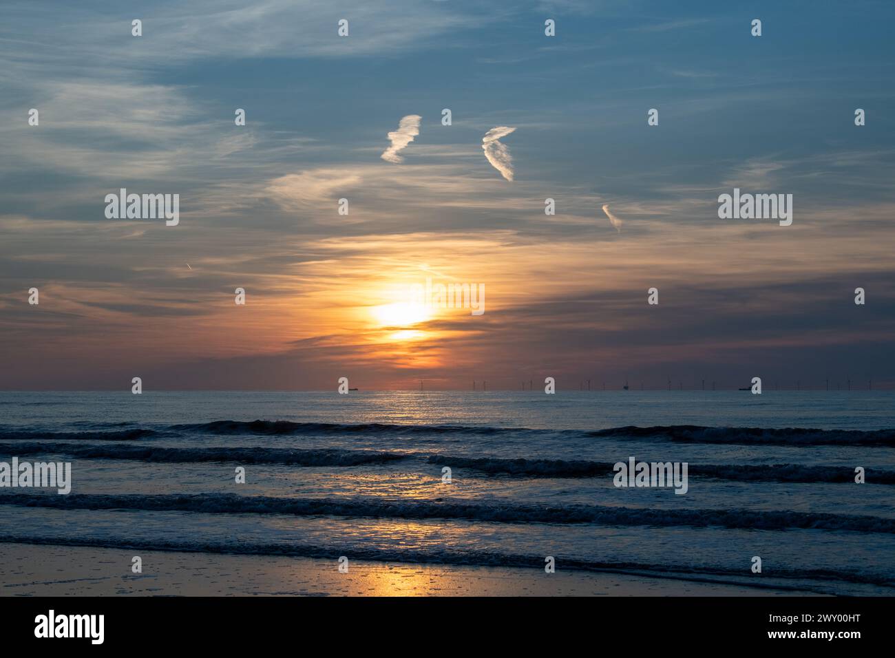 Sunset at the North Sea Stock Photo - Alamy