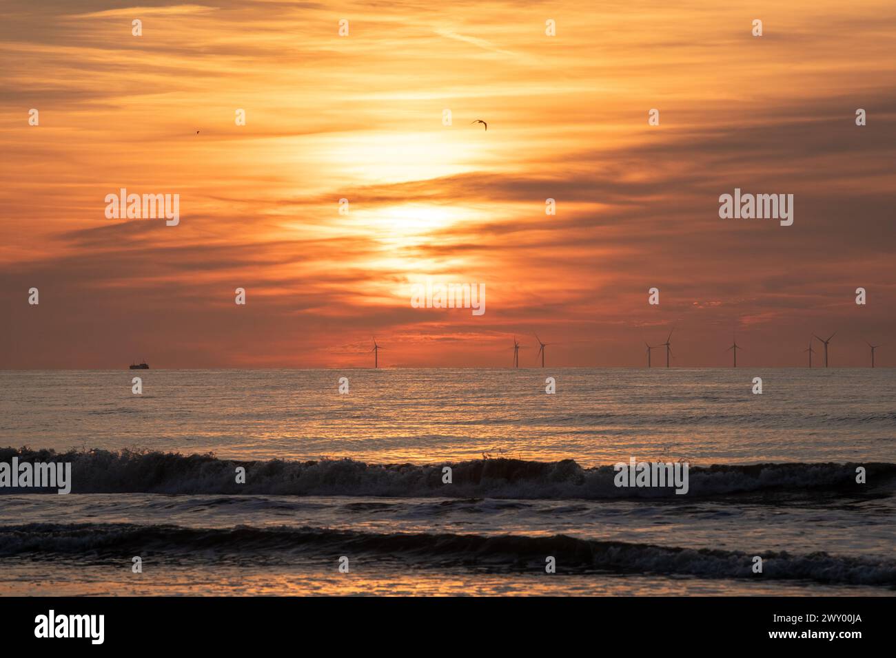 Sunset at the North Sea Stock Photo - Alamy