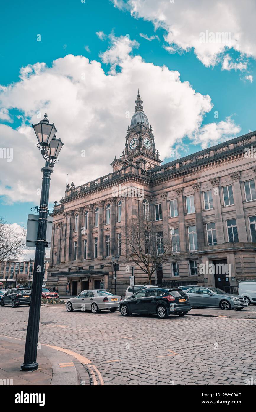 The facade of Albert Halls Bolton in Bolton, Greater Manchester Stock Photo