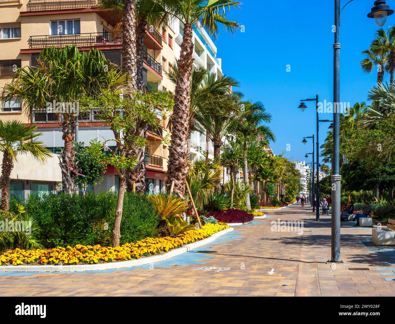 Typical Andalusian streets of Estepona, Spain Stock Photo