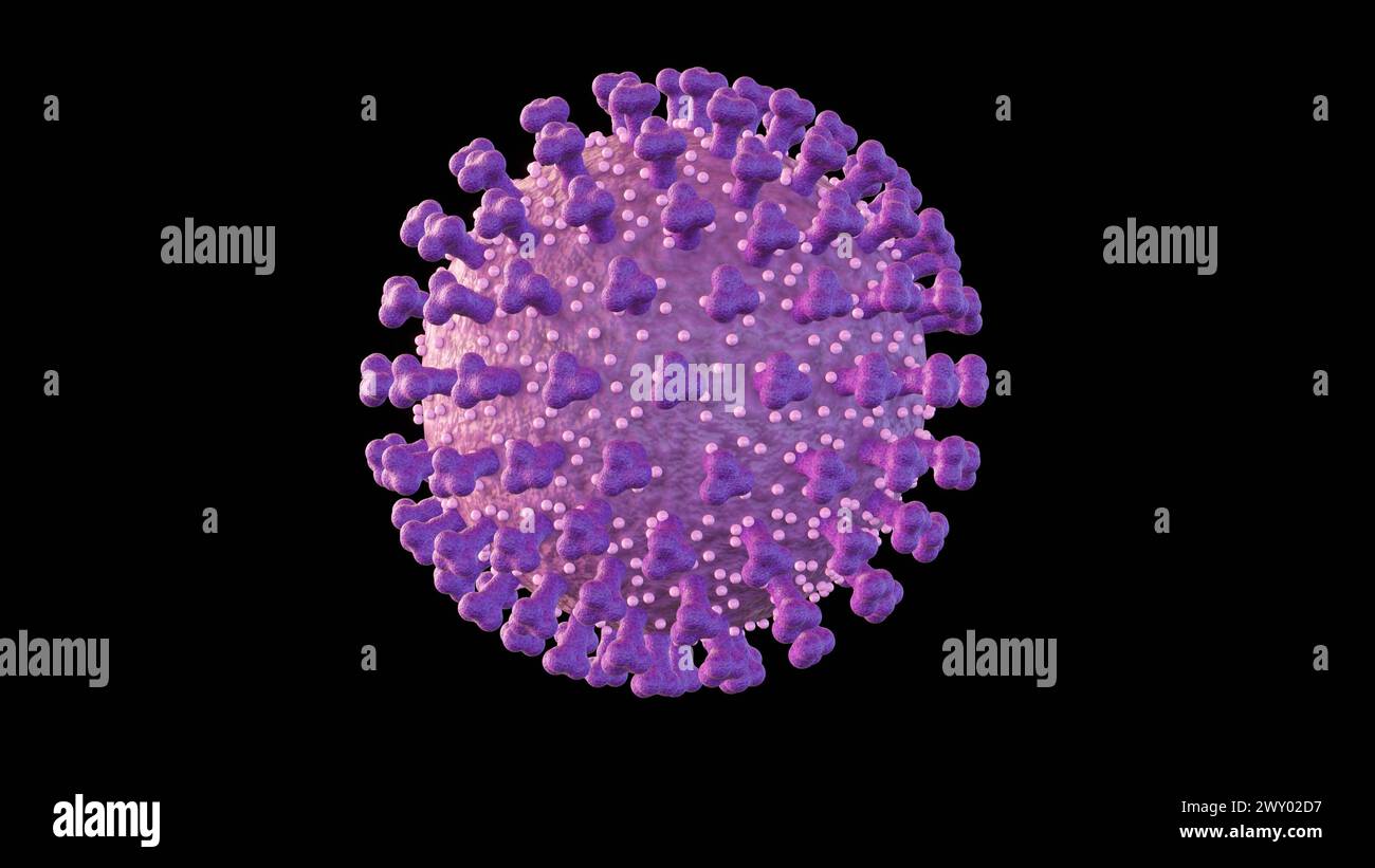 3d rendering of Echovirus. The name is derived from 'enteric cytopathic human orphan virus' Stock Photo
