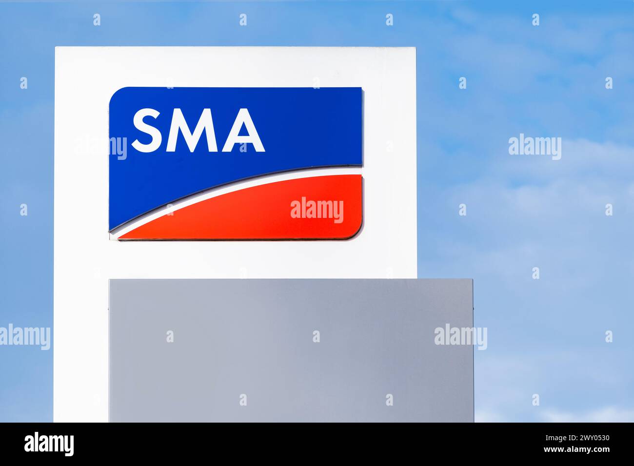 SMA logo, SMA Solar Technology AG, global manufacturer photovoltaic solar systems, Renewable Energy, Green Technology, Sustainable DevelopmentGoetting Stock Photo