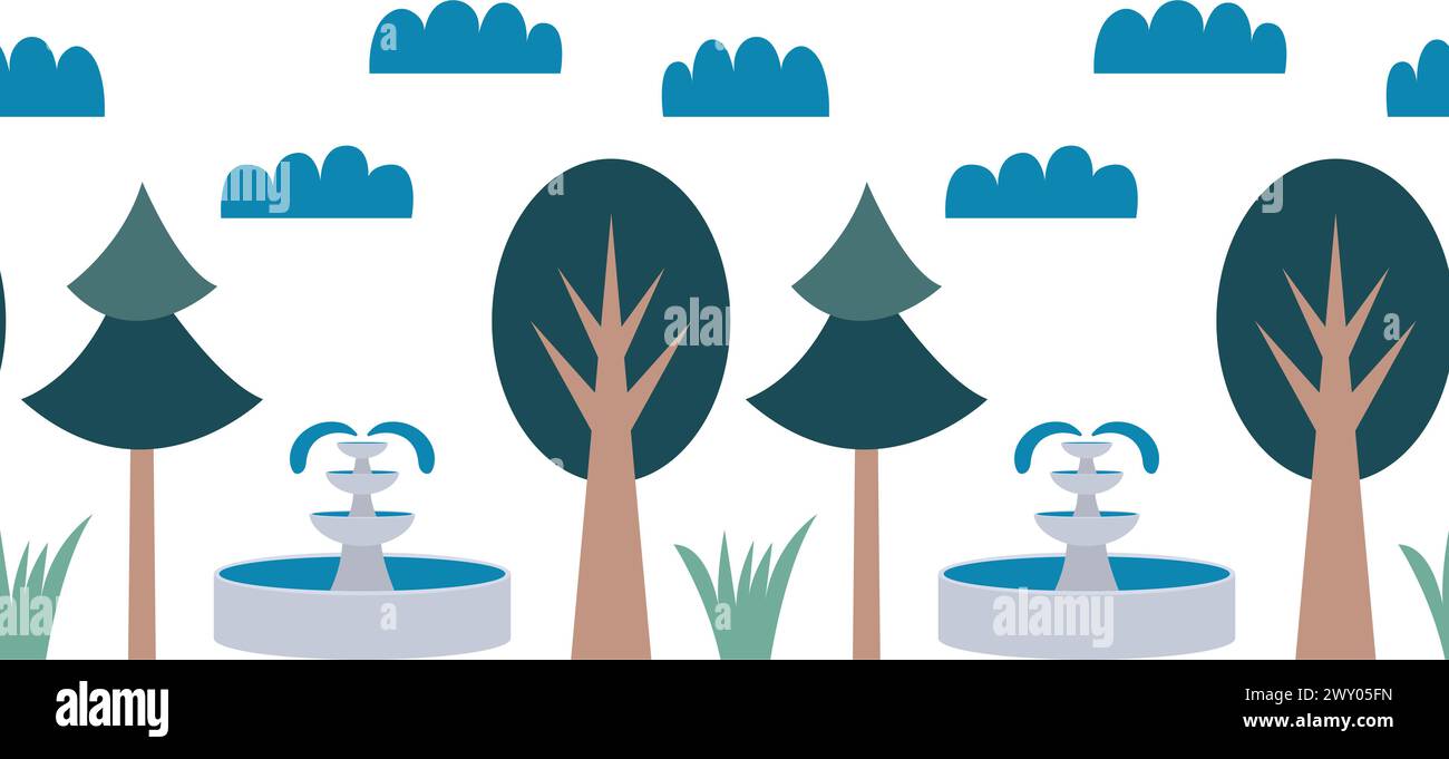 tree seamless pattern Stock Vector Image & Art - Alamy