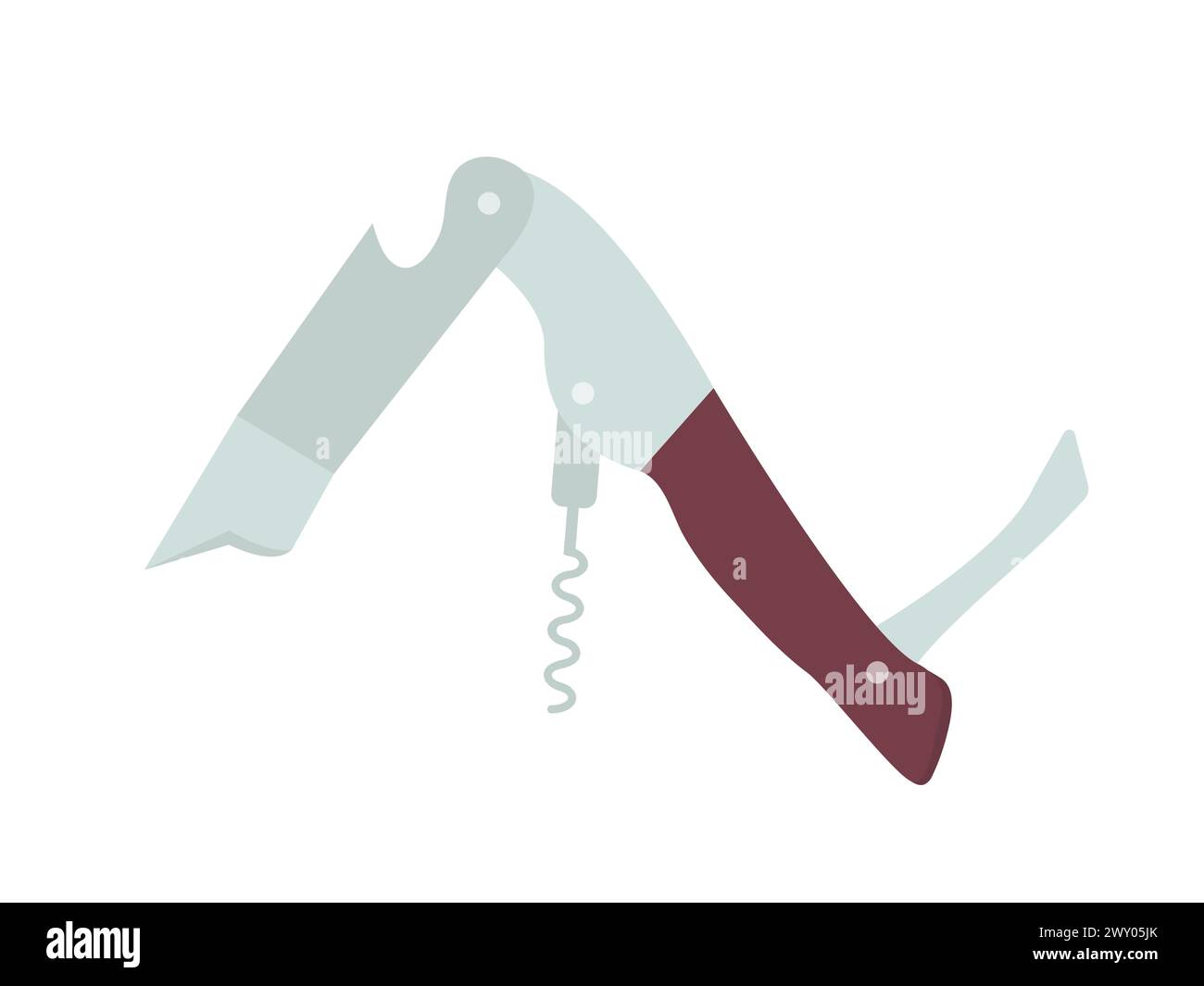 flat sommelier knife Stock Vector