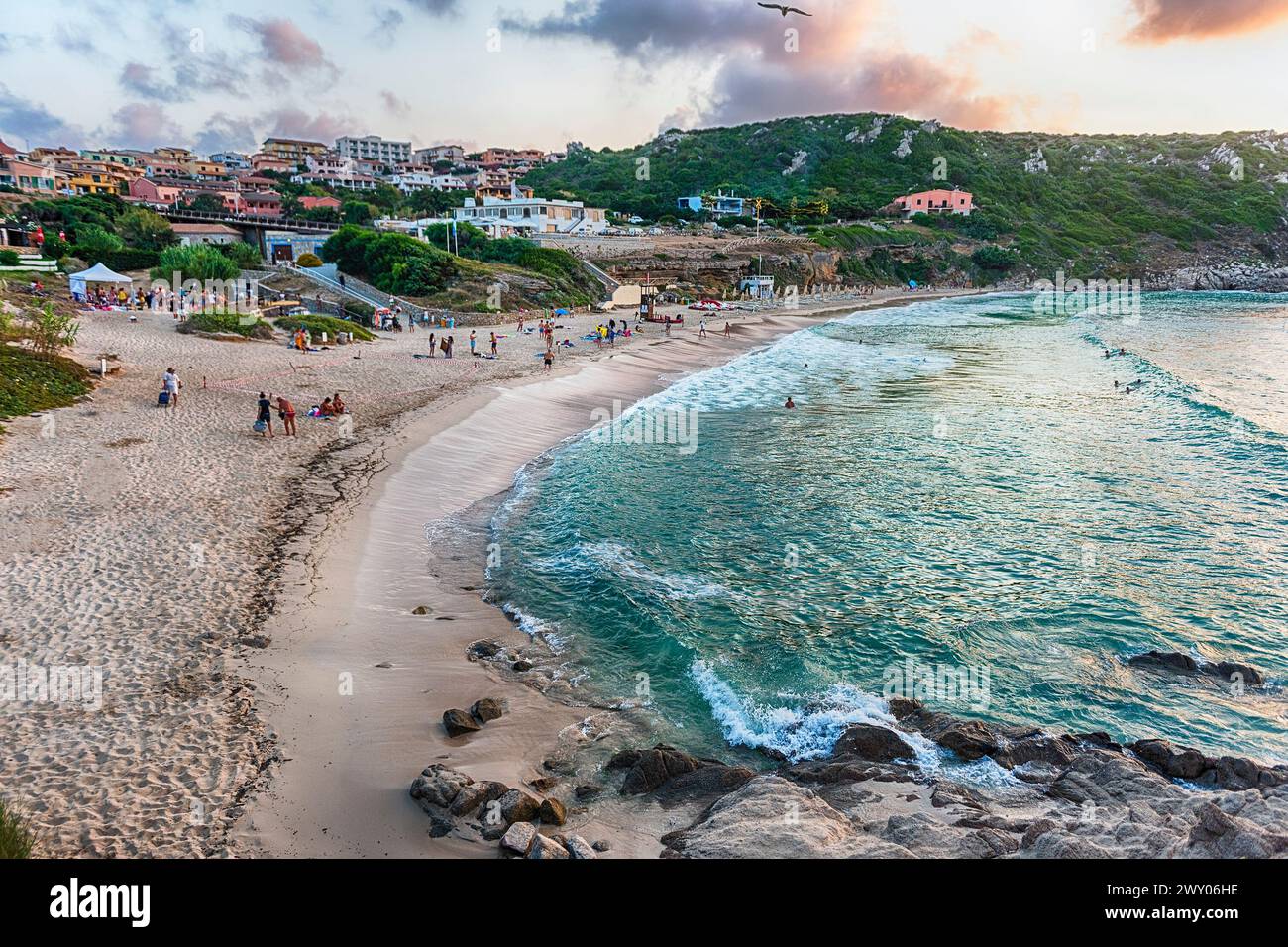 View over the scenic beach called Rena Bianca, one of the main highlights in Santa Teresa Gallura, North Sardinia, Italy Stock Photo