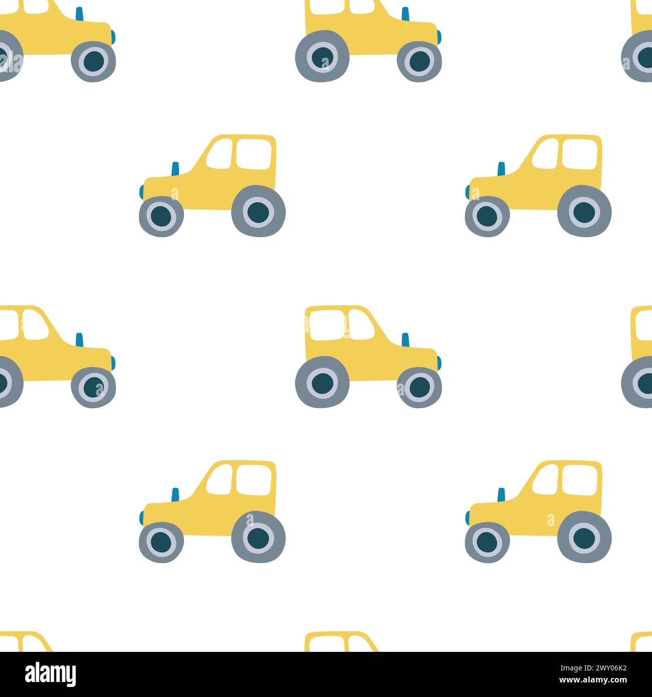 Yellow tractor vector seamless pattern Stock Vector