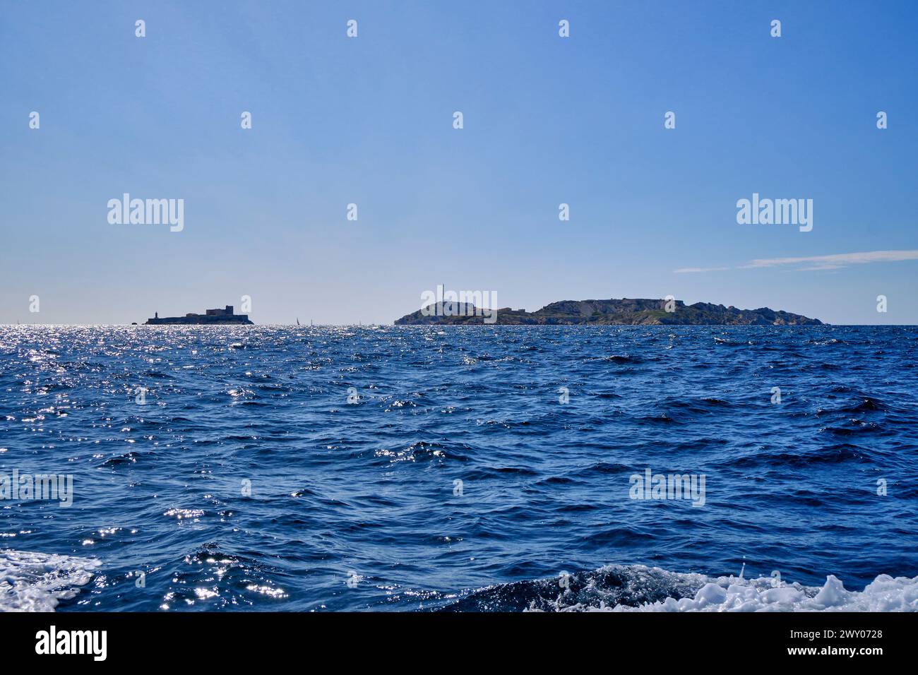 The Frioul Islands and the If Castle island. Mediterranean Sea, Marseille. France Stock Photo