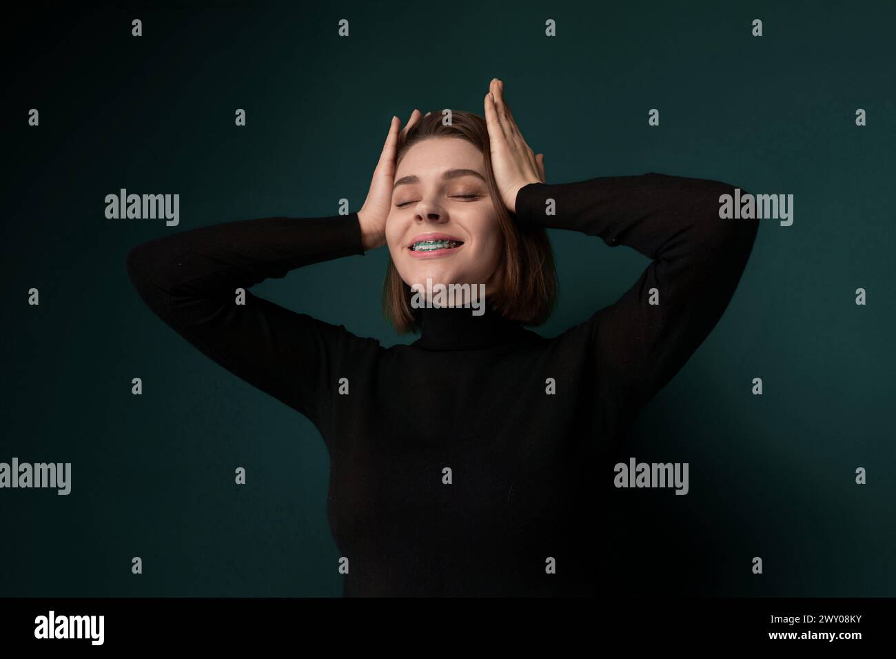 Woman hands face distressed hi-res stock photography and images - Alamy