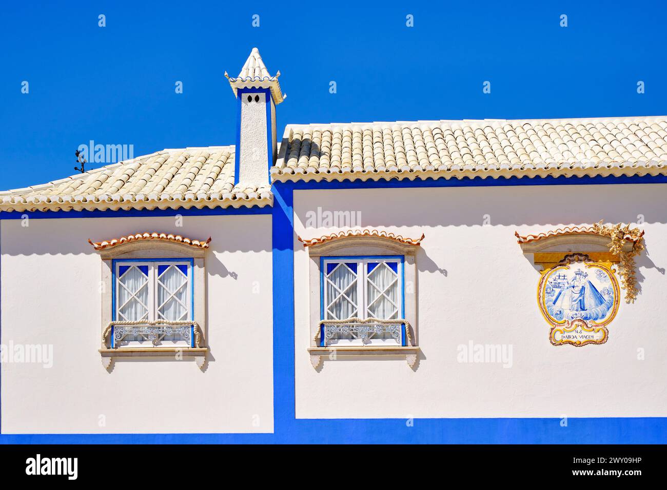 Details of traditional houses. Ericeira, Portugal Stock Photo
