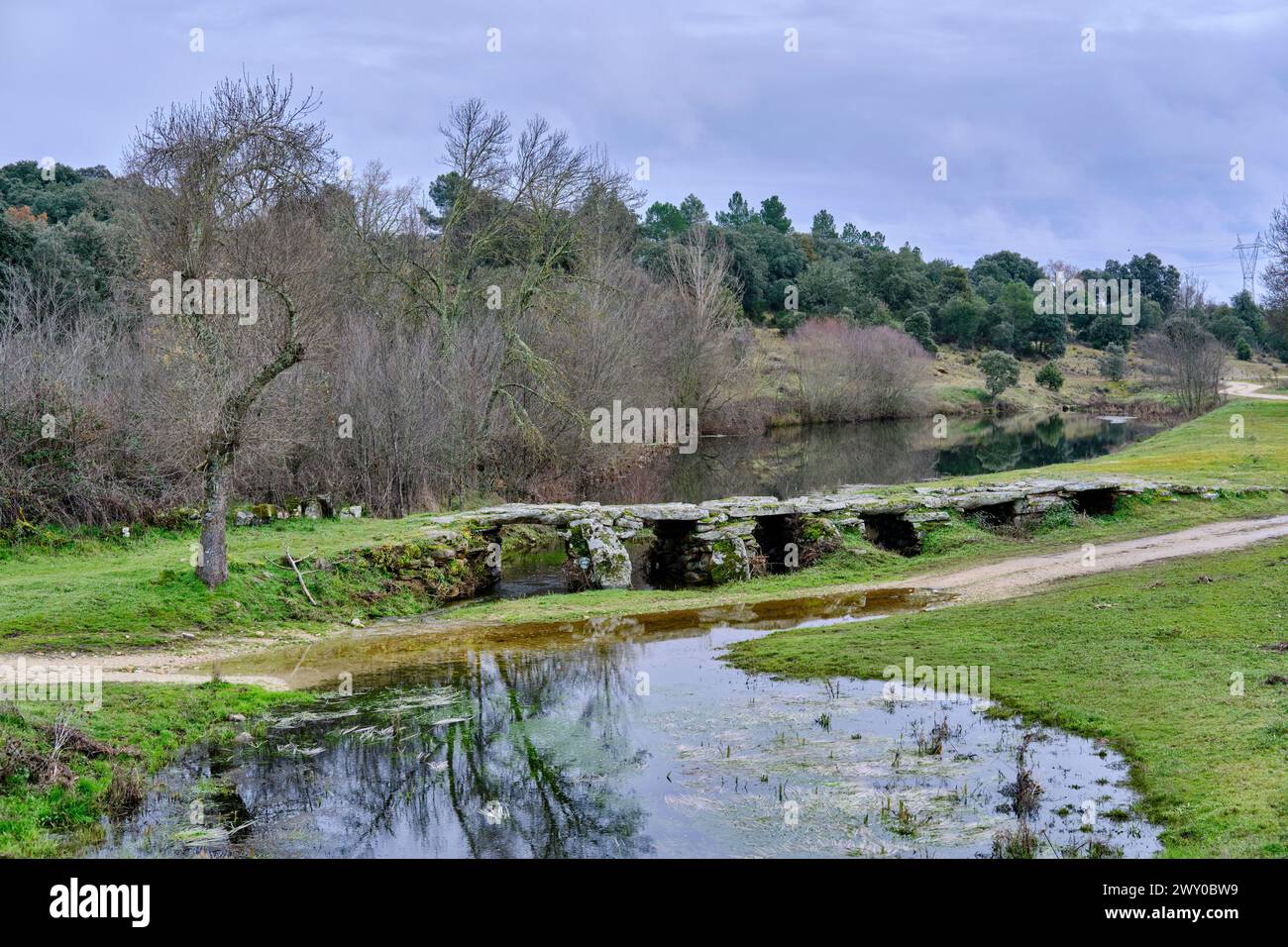Medieval stone bridge. Miranda do Douro, Trás-os-Montes, Portugal Stock Photo