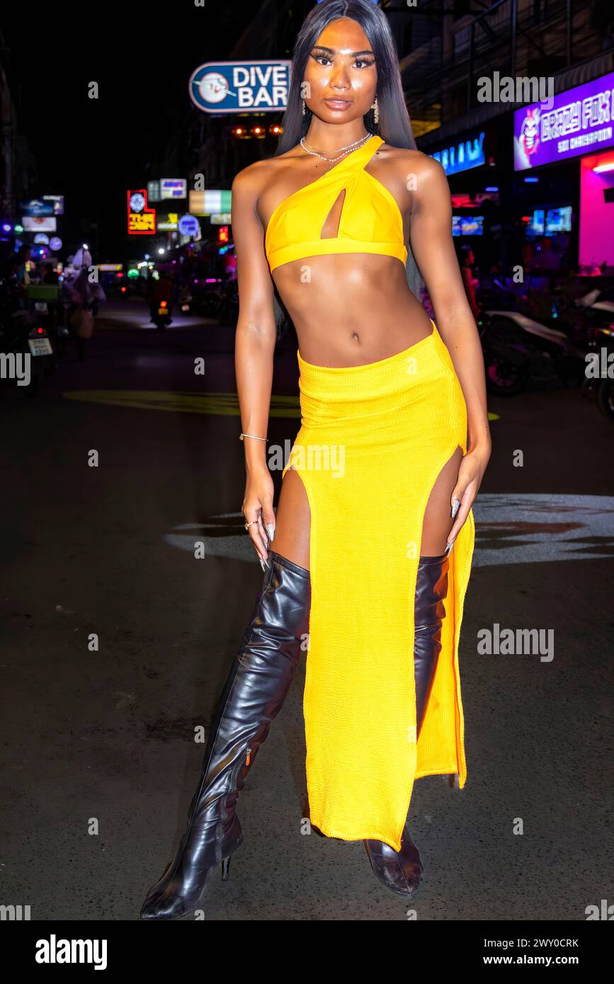 Ladyboy ladyboy  Sexy Thai ladyboy posing in revealing outfit at night, Pattaya, Thailand  Stock Photo - Alamy