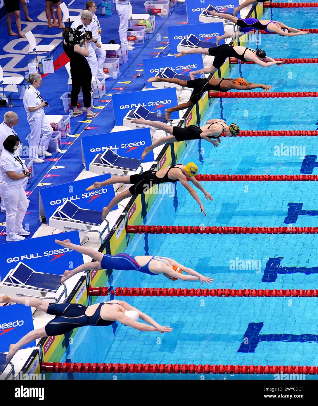 A general view during the Women's 200m Breaststroke on day two of the