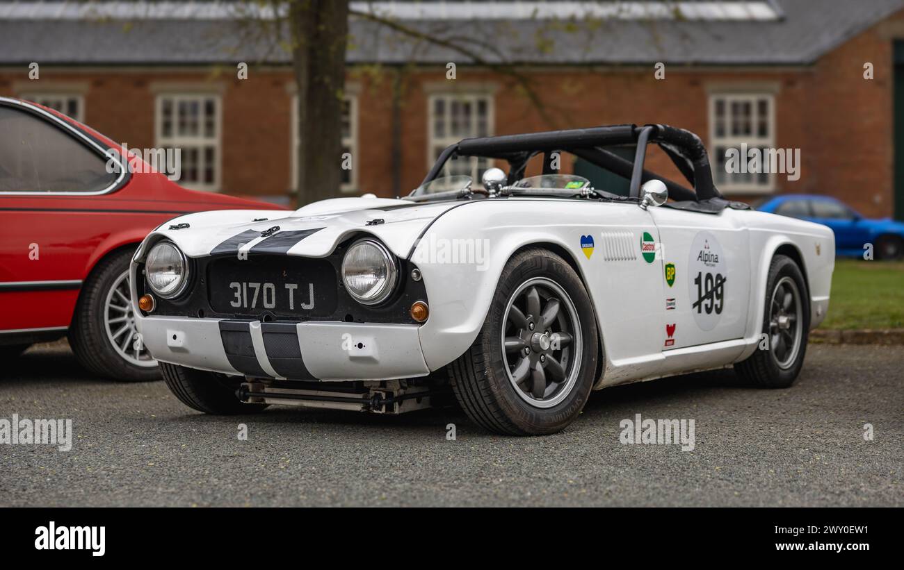 1963 Triumph TR4, on display at the Motorsport assembly held at the Bicester Heritage Centre on the 31st March 2024. Stock Photo