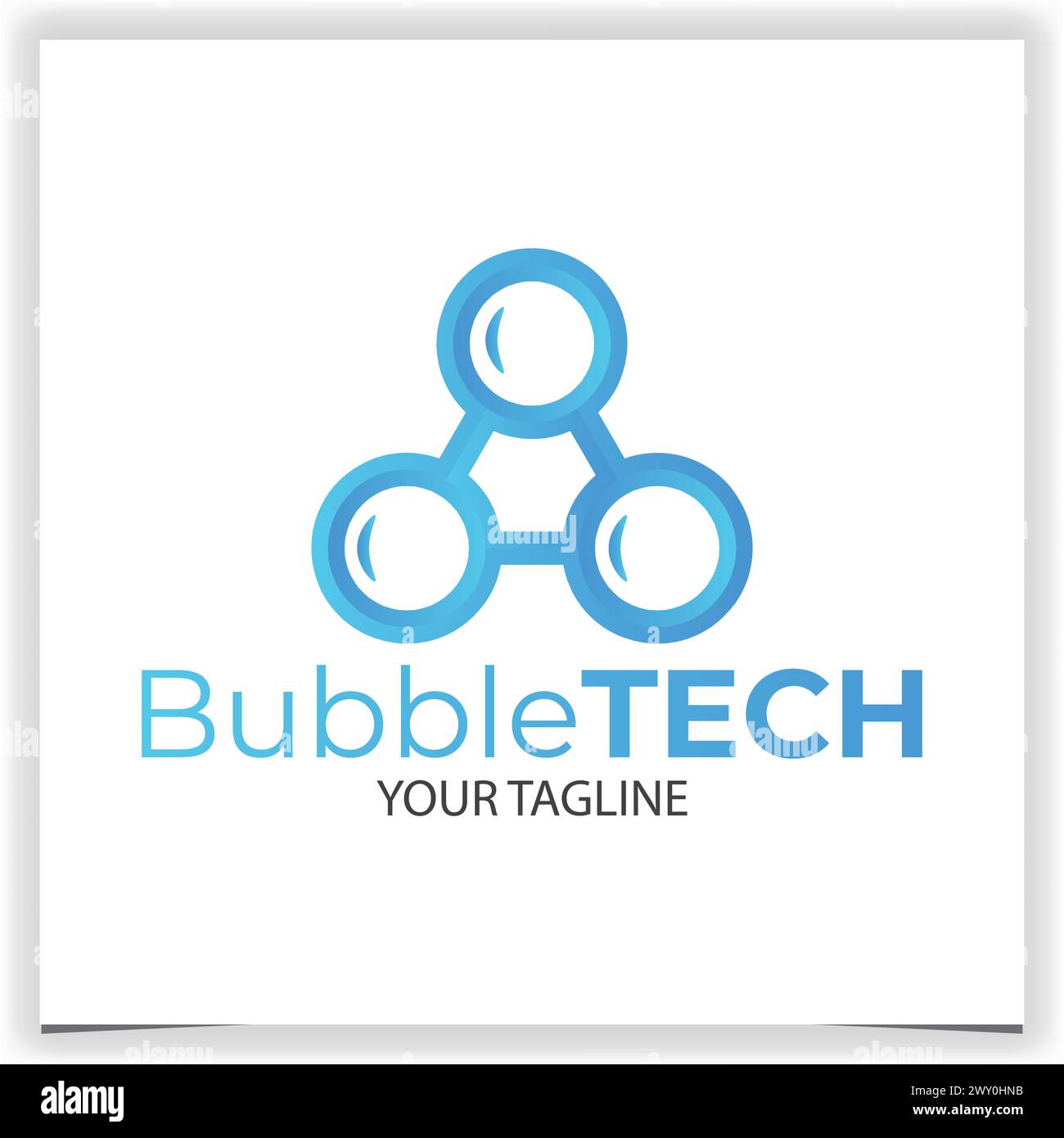 Vector blue bubble tech logo template Stock Vector