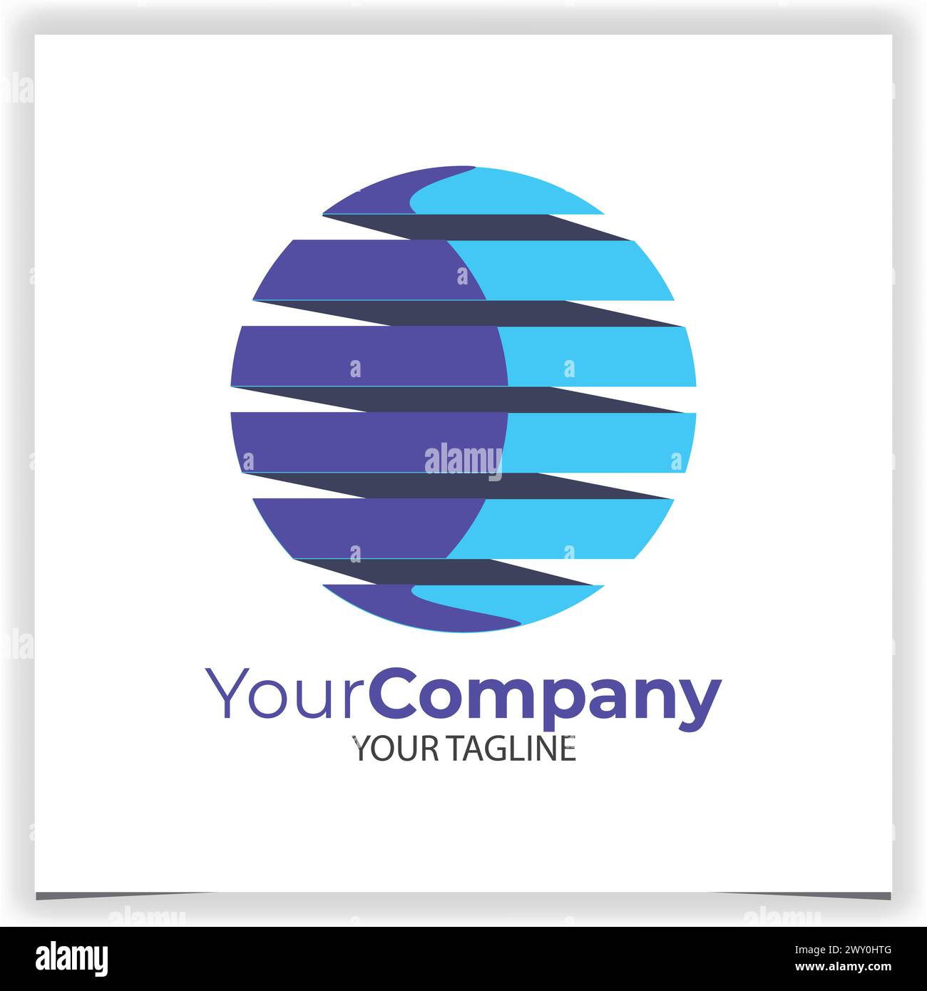 Vector circular blue abstract logo design template Stock Vector Image ...