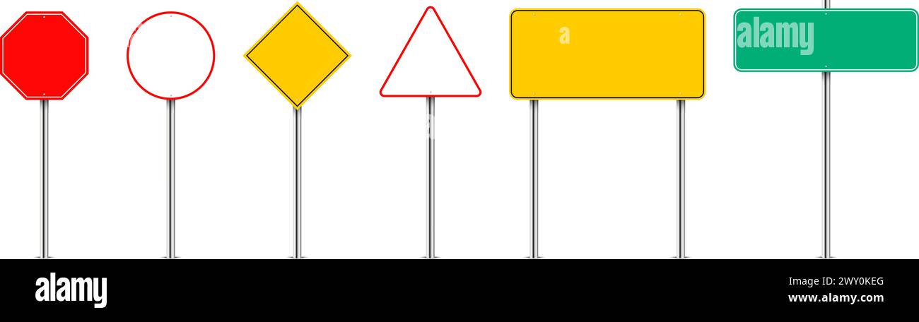 set of blank road signs. Vector illustration Stock Vector Image & Art ...