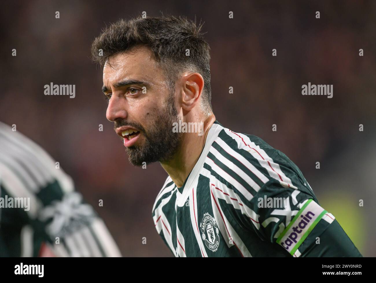 London, UK. 30th Mar, 2024 - Brentford v Manchester United - Premier League - GTech Community Stadium.                                        Manchester United's Bruno Fernandes in action against Brentford.   Picture Credit: Mark Pain / Alamy Live News Stock Photo