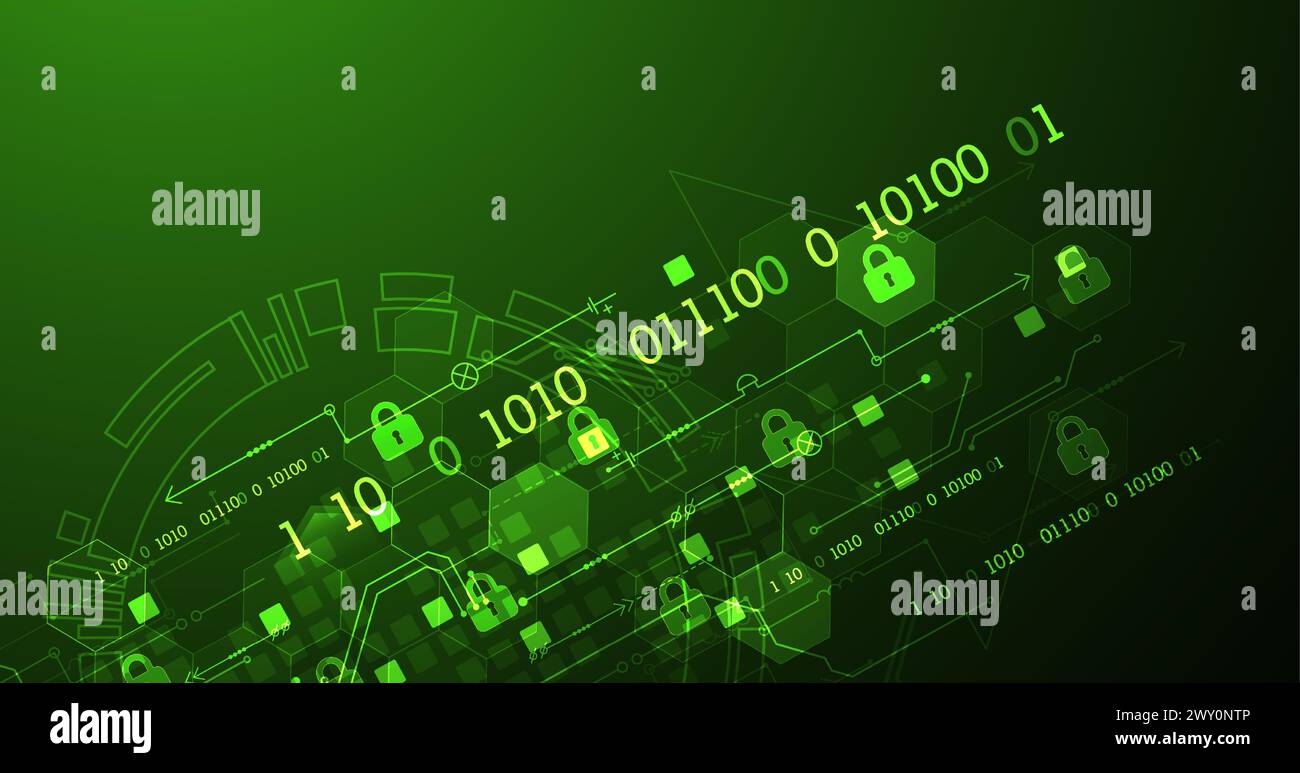 Secure digital background. Virtual confidential, programming protection ...