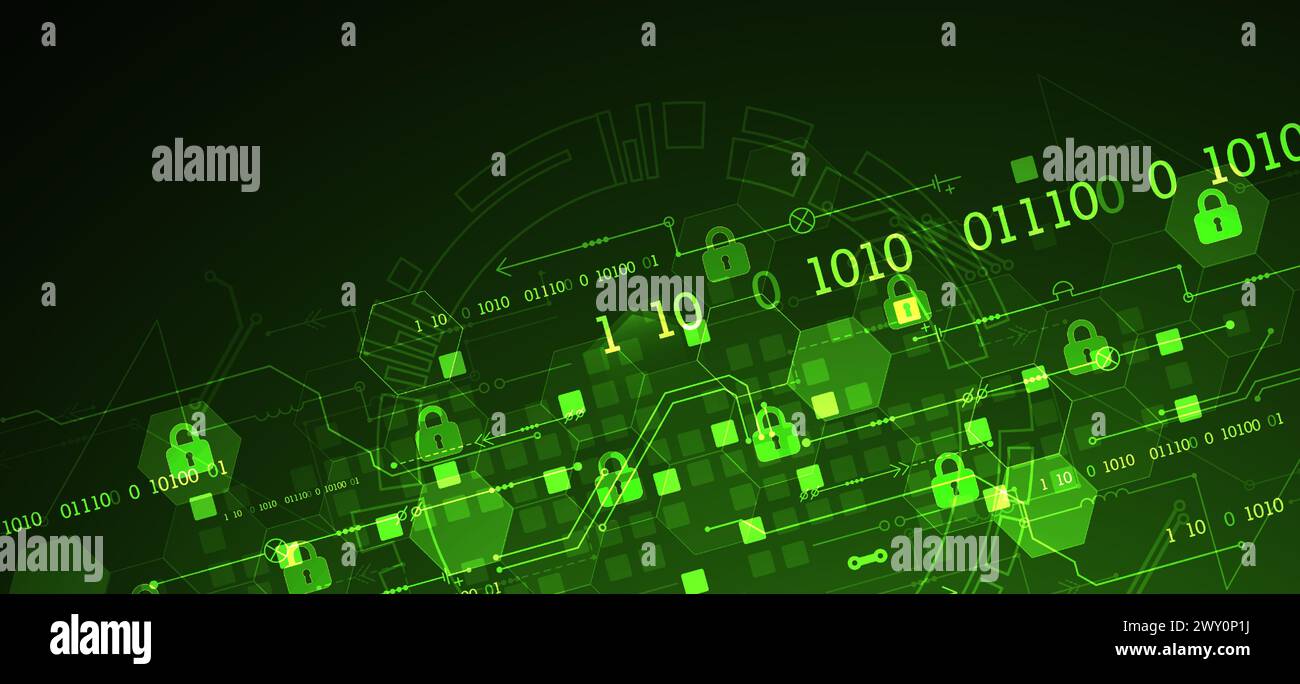 Secure digital background. Virtual confidential, programming protection ...