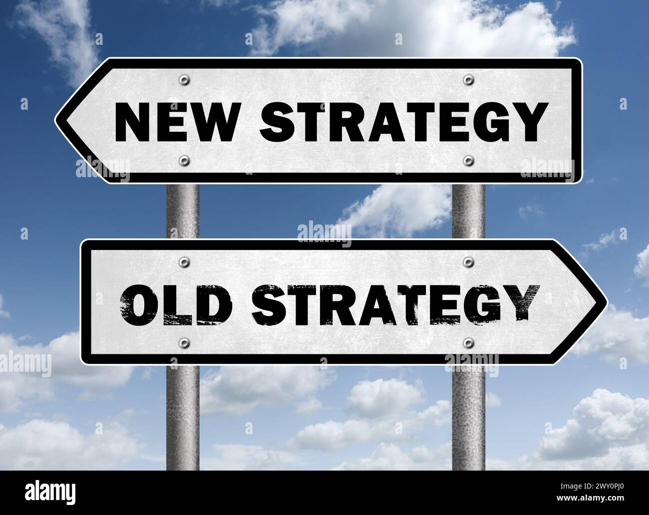 New Strategy versus Old Strategy Stock Photo