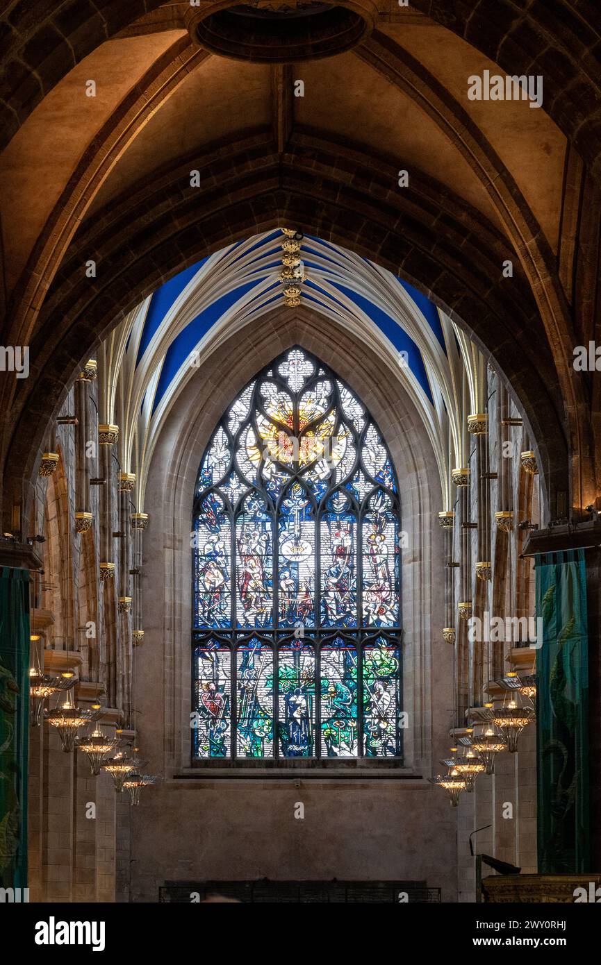 St. Giles Cathedral or the High Kirk of Edinburgh, interior shot, Edinburgh, Scotland, UK Stock Photo