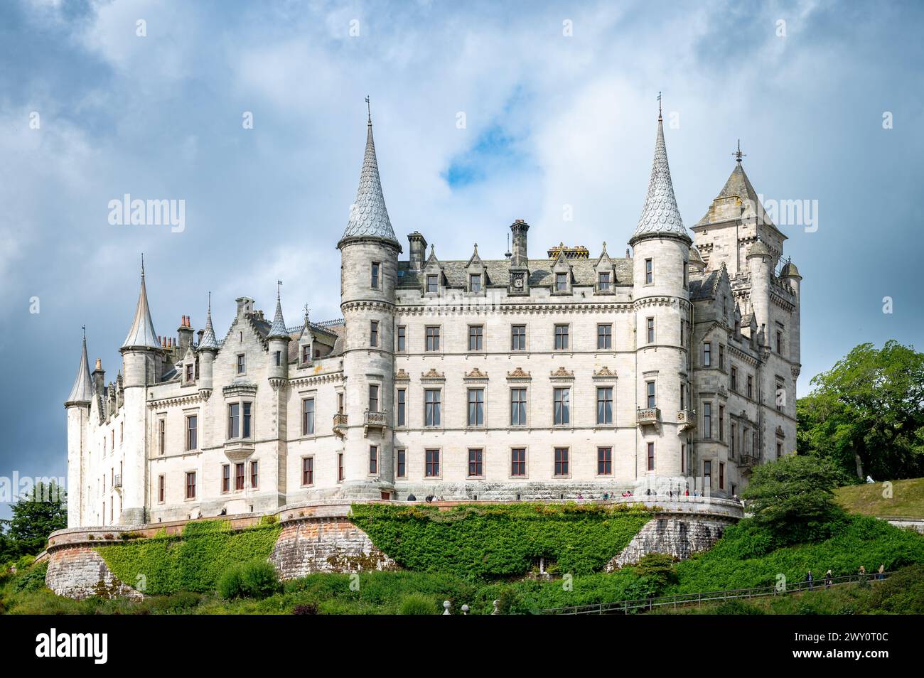 View of the Dunrobin Castle & Gardens, Golspie, Sutherland family, Northern Highlands, Scotland, UK Stock Photo
