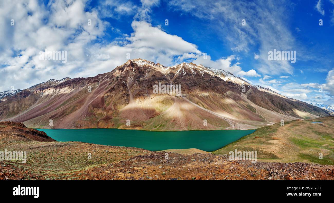Chandra Tal lake in Himalayas Stock Photo