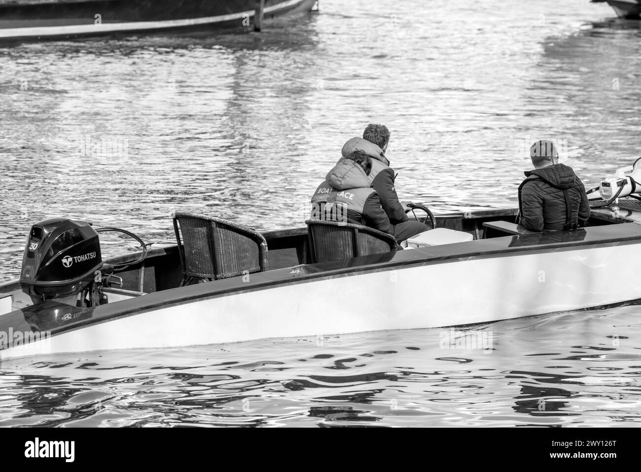 Oxford cambridge marshal boats Black and White Stock Photos & Images