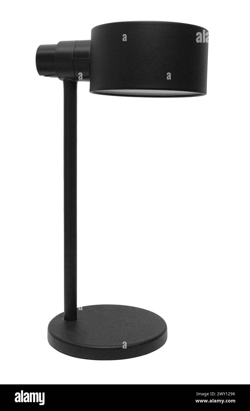 black modern desk lamp on a white background with clipping path Stock Photo