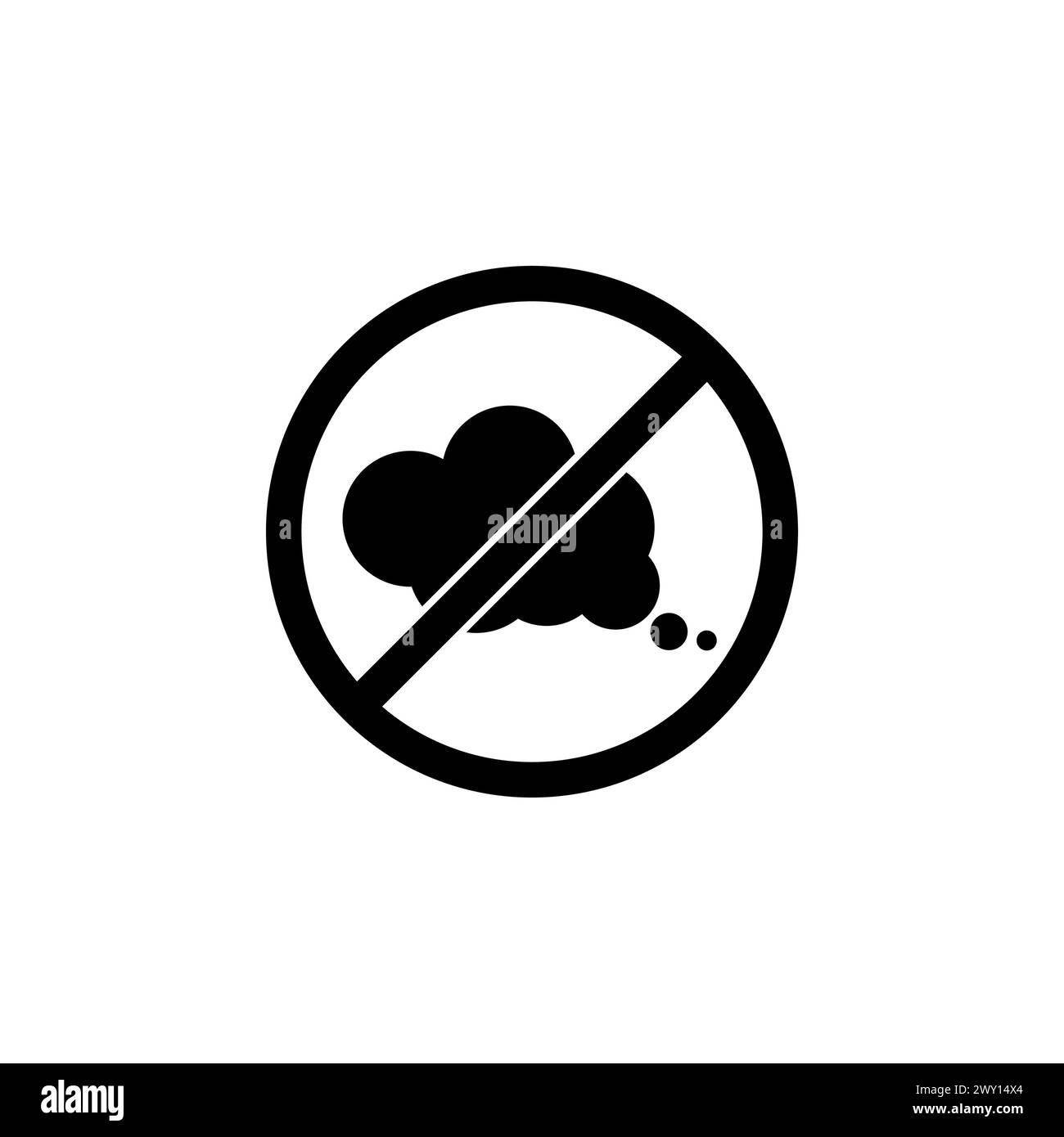 Prohibiting Emissions Carbon Dioxide CO2 flat vector icon. Simple solid symbol isolated on white background Stock Vector