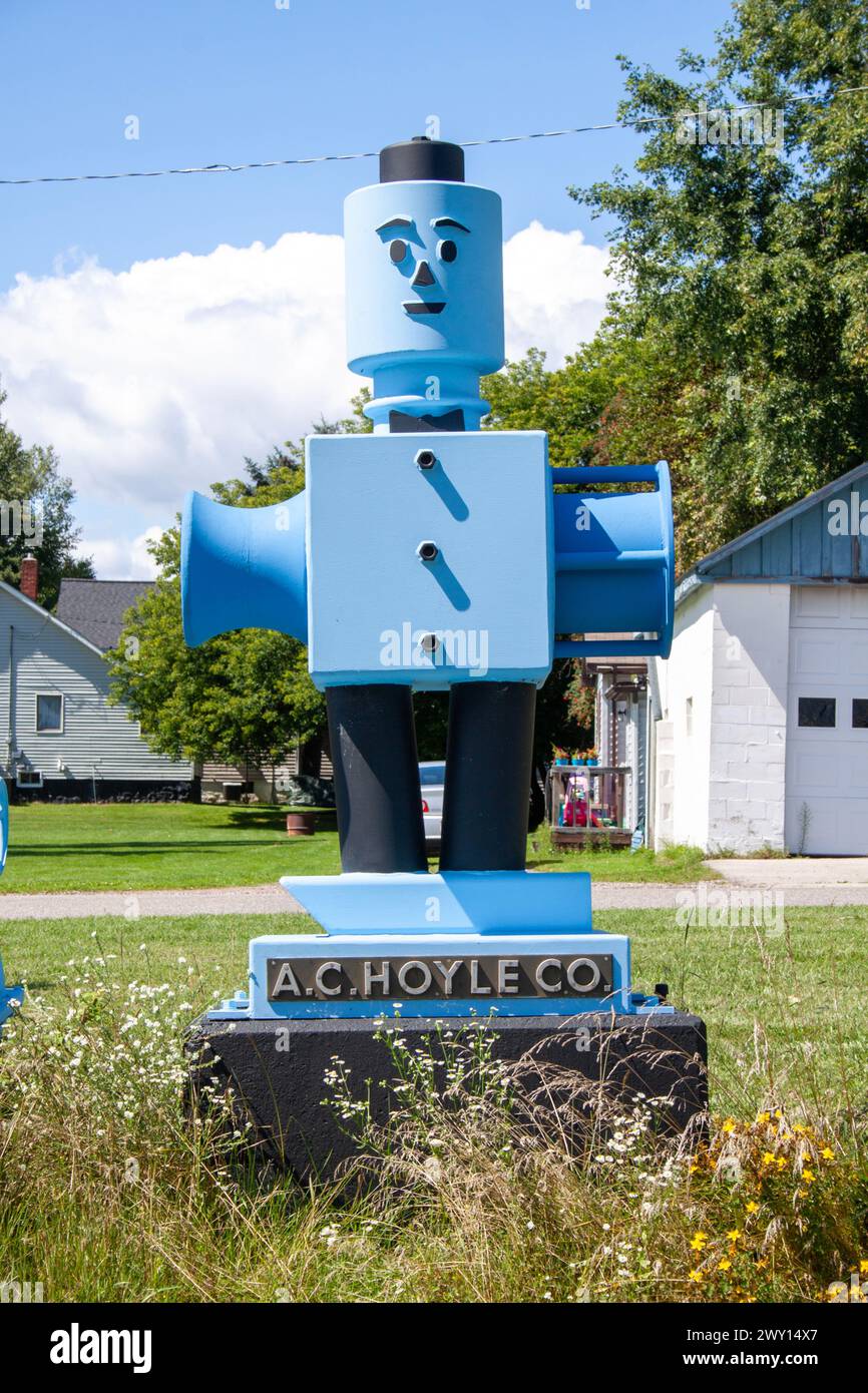 A.C. Hoyle Winch Guy, Steam Pump art in Iron Mountain, Michigan Stock Photo