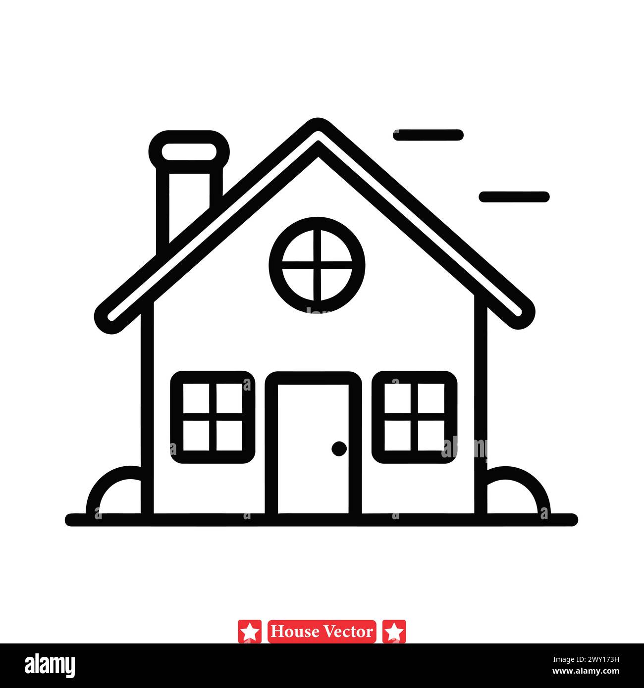 Quaint Neighborhood  Charming House Vector Pack for Wholesome Art Stock Vector