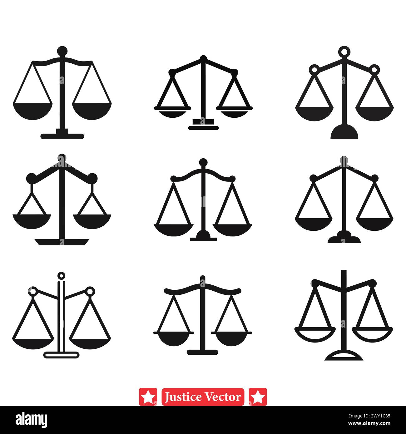 Equitable Design Elements Versatile Justice Scale Vector Set Stock ...
