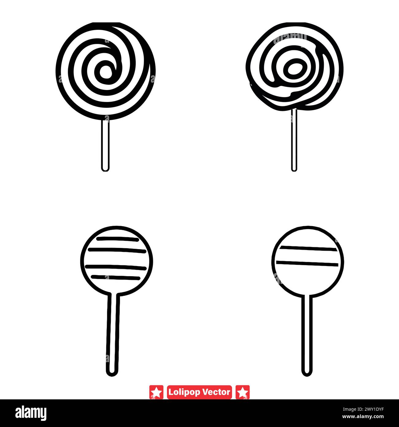 Sugar High Creations Joyful Lollipop Vector Silhouettes for Artwork