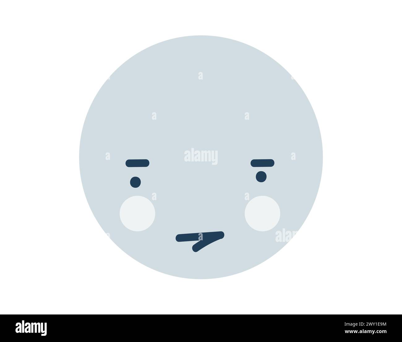 Blue bored round Emoji Icon. Object Symbol flat Vector Art. Cartoon ...