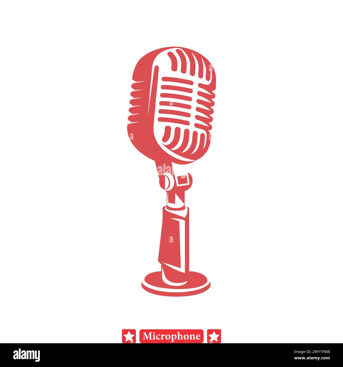 Tech Gadgets Galore  Stylish Microphone Silhouette Designs for Technology and Gadgets Enthusiasts Stock Vector