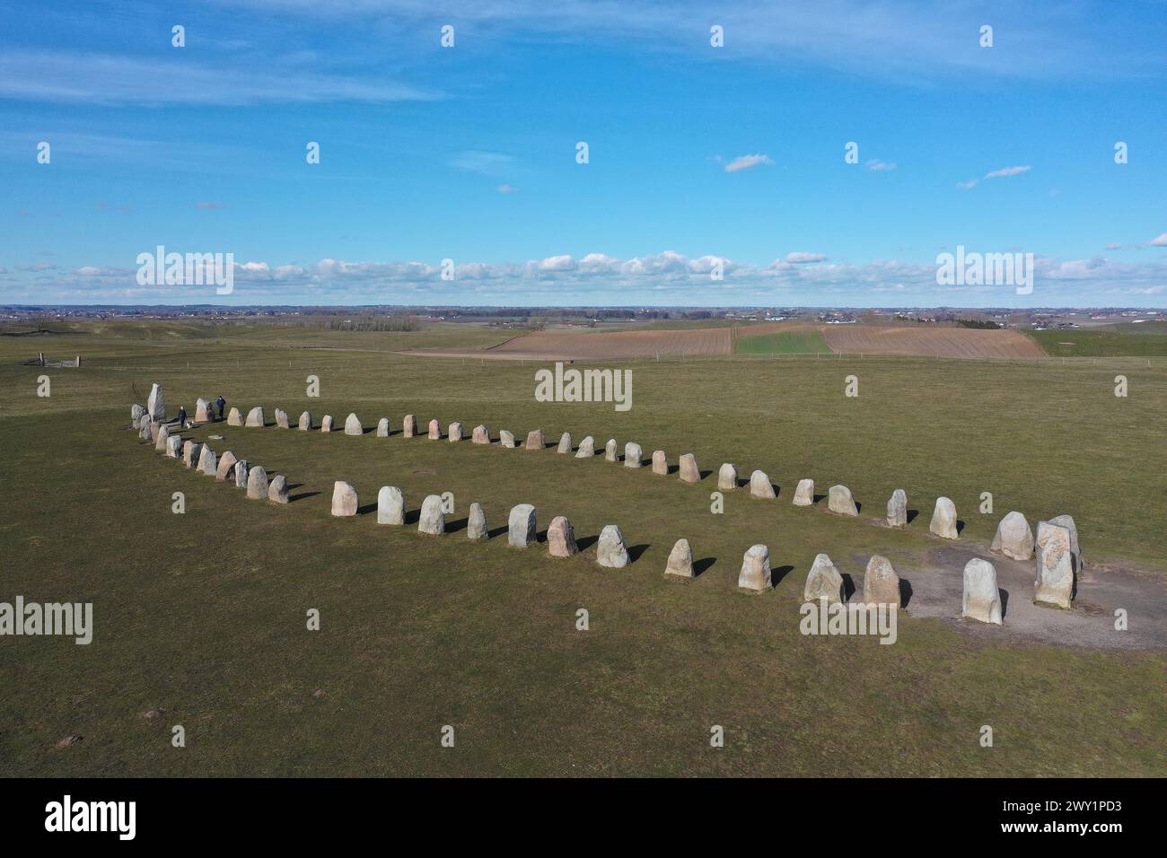 An aerial view of Ale's Stones in Kaseberga, southern Sweden Stock ...