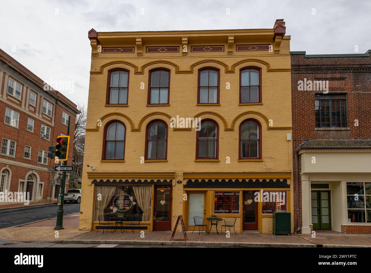 Staunton, Virginia, USA - February 24, 2024:  Historical downtown incorporated in 1801  but was first settled in 1732. Stock Photo