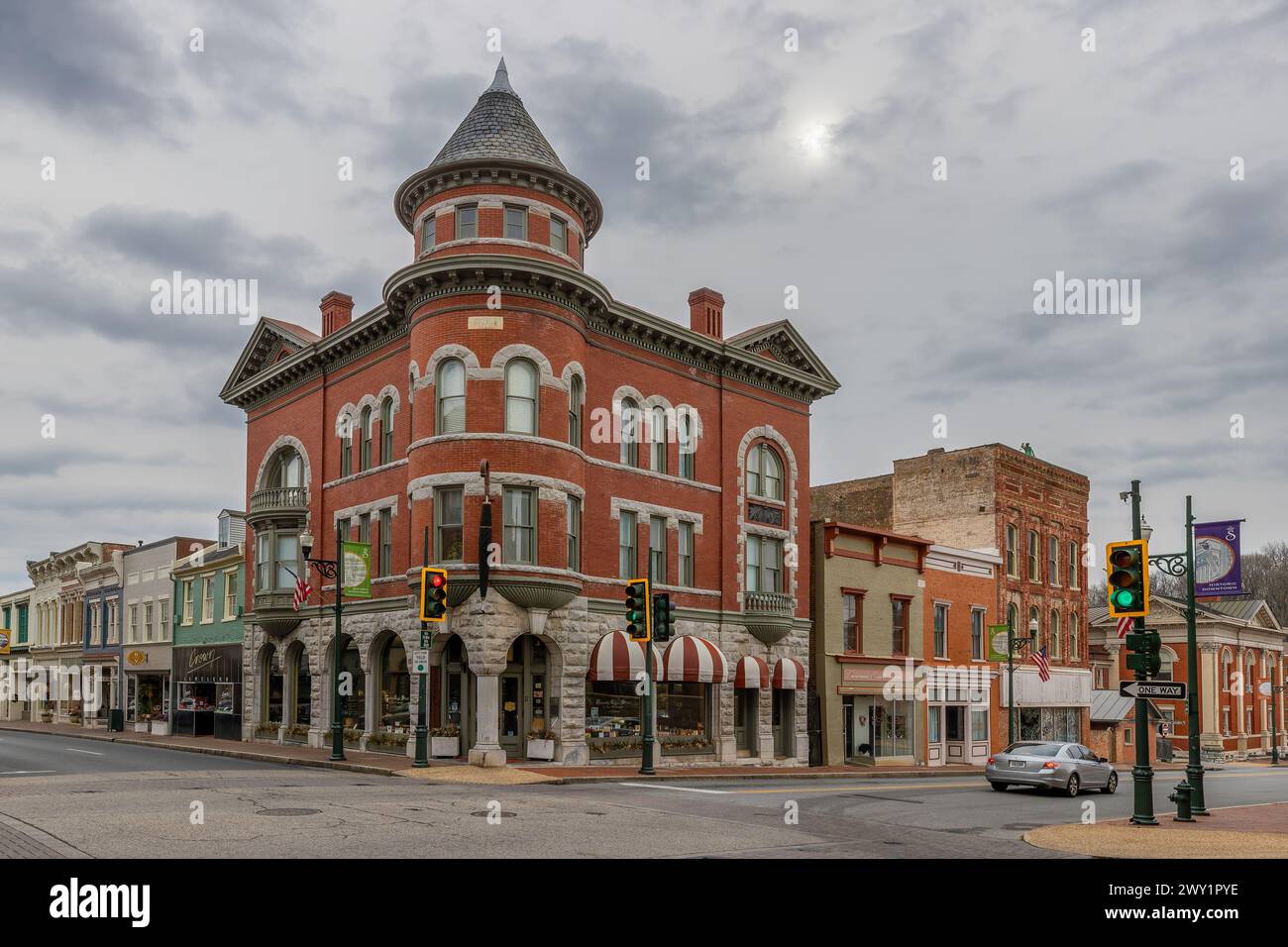 Staunton, Virginia, USA - February 24, 2024:  Historical downtown incorporated in 1801  but was first settled in 1732. Stock Photo