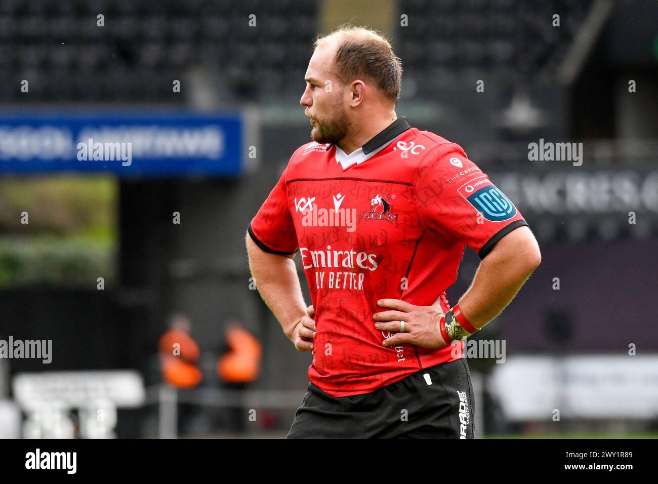 Swansea, Wales. 30 March 2024. PJ Botha of Emirates Lions during the ...