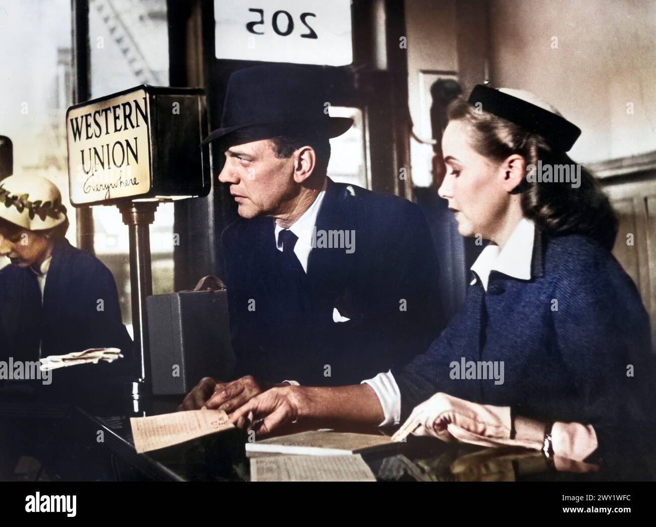 Joseph Cotten, Teresa Wright, on-set of the film, 'The Steel Trap', 20th Century-Fox, 1952 Stock Photo