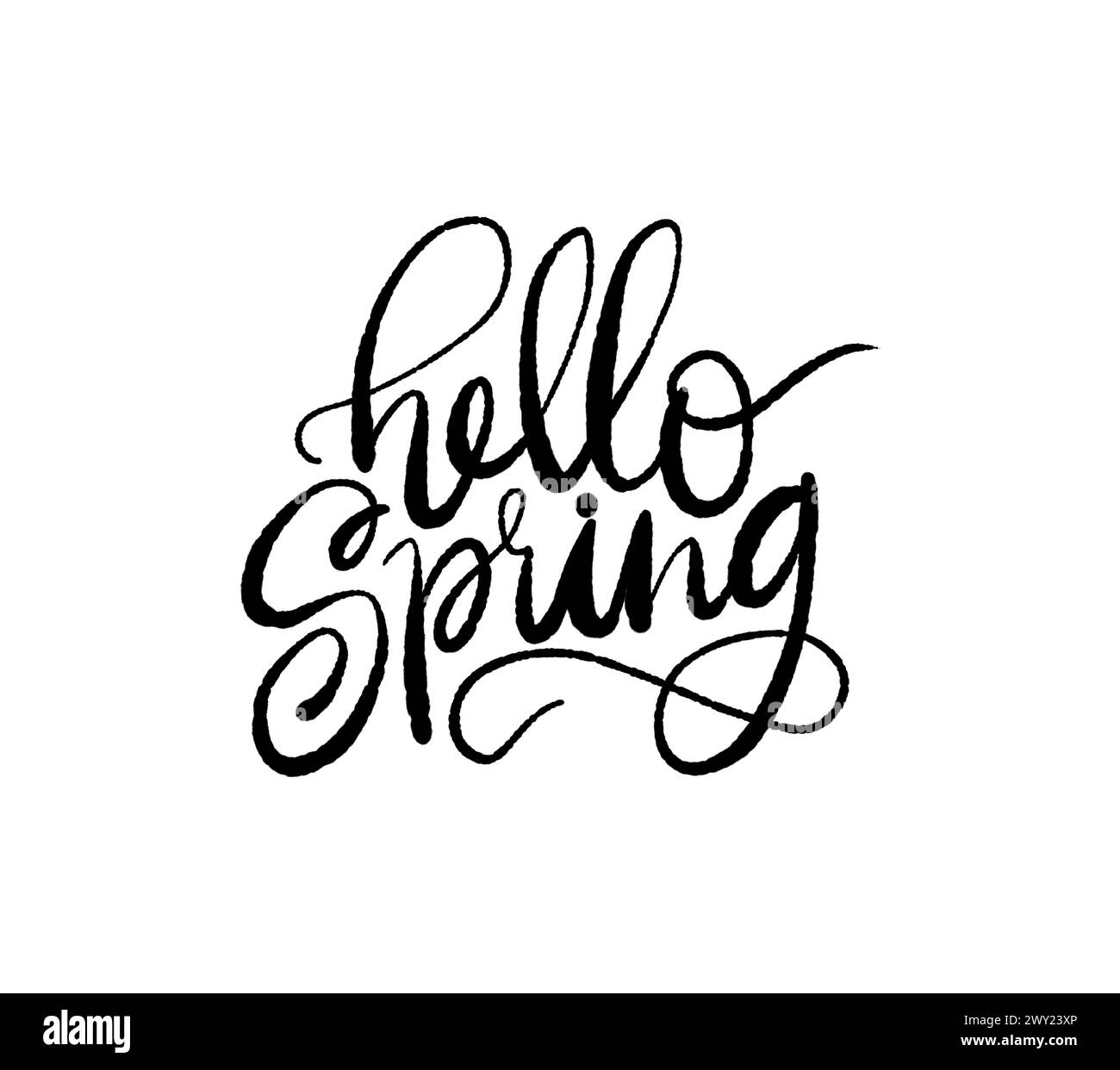 Hello Spring - lettering vector isolated on white background Stock ...