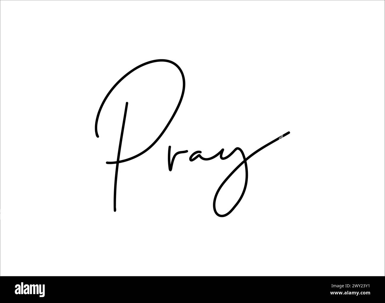 Pray - lettering vector isolated on white background Stock Vector