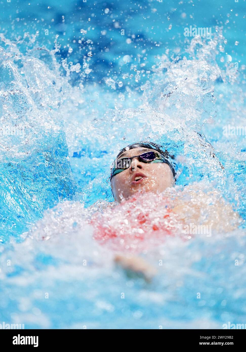 Alice Tai in action during the Women's 100m Backstroke Paris Final on